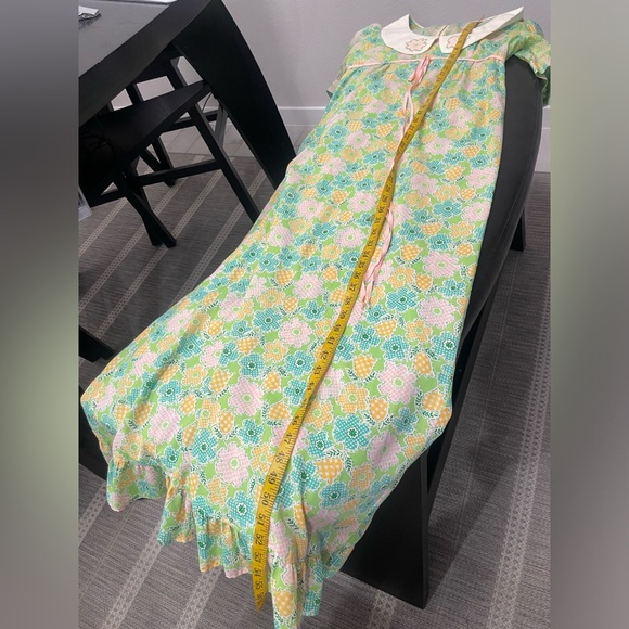 Vintage 60s 70s handmade Mommy & Me Peter Pan collar floral prairie dress S/10Y - Picture 10 of 10